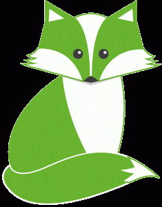 Un verde zorro dibujado