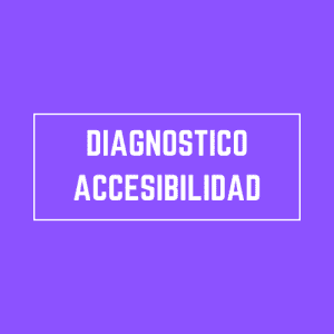Cuadro morado con el texto diagnóstico de accesibilidad